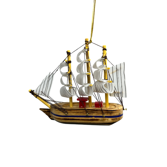 Schooner Brown Boat Ornament