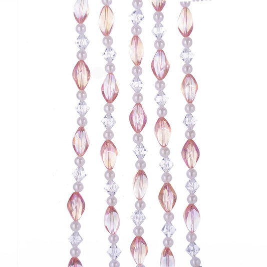 Pink and Clear Beaded Garland