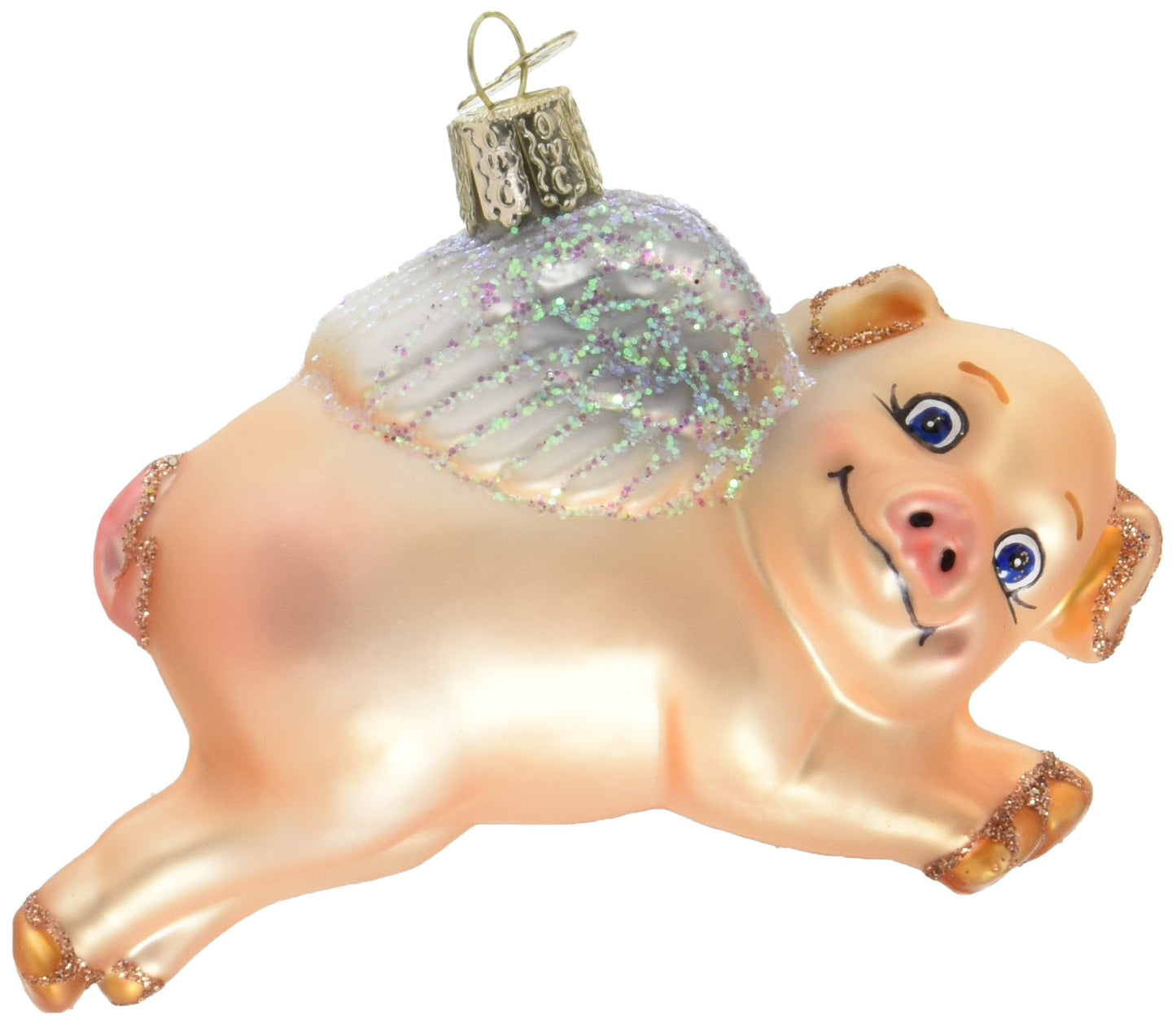 Old World Christmas Flying Pig Glass Blown Ornament