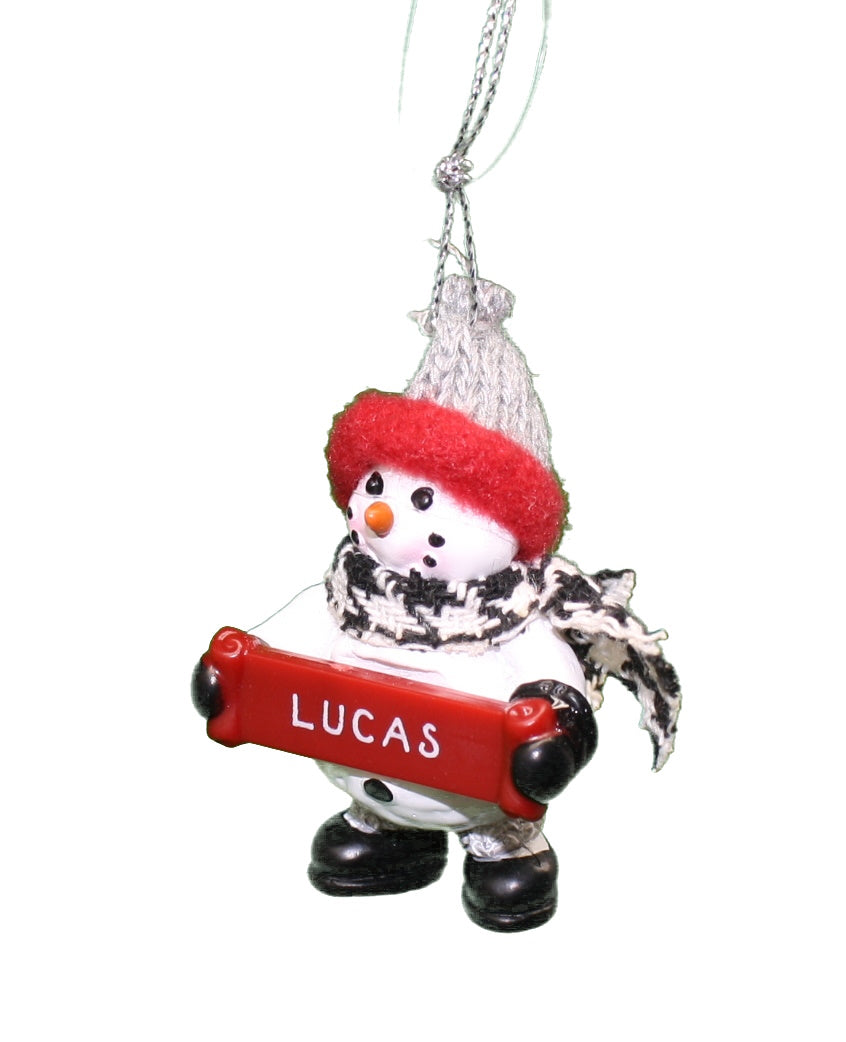 Cozy Snowman Ornament (Letters G - R) -