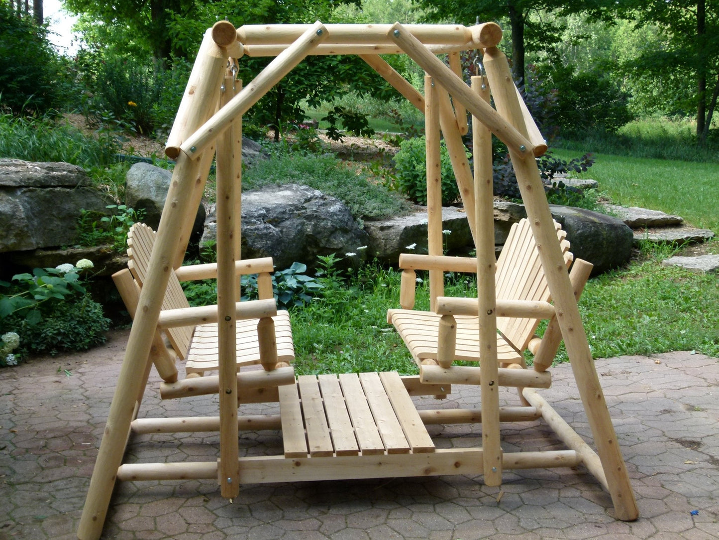 Double Benches Swing for Patio