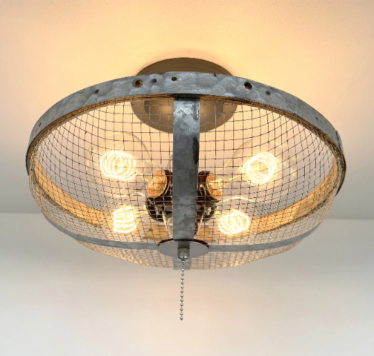 Industrial Farmhouse Screen Flush Mount Ceiling Light