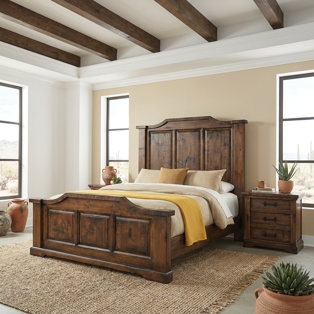 Lubbock Bed | Rustic Solid Wood Bed Frame
