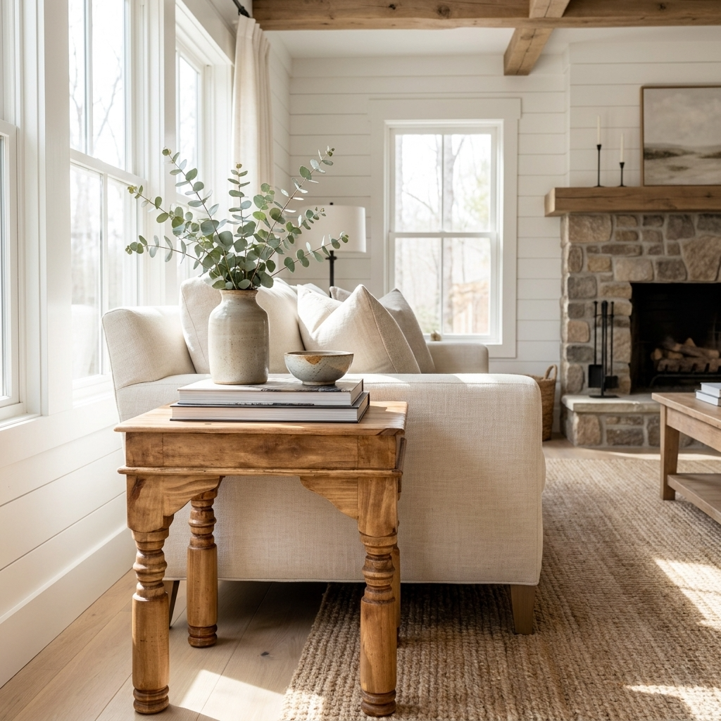 Indian Rustic End Table