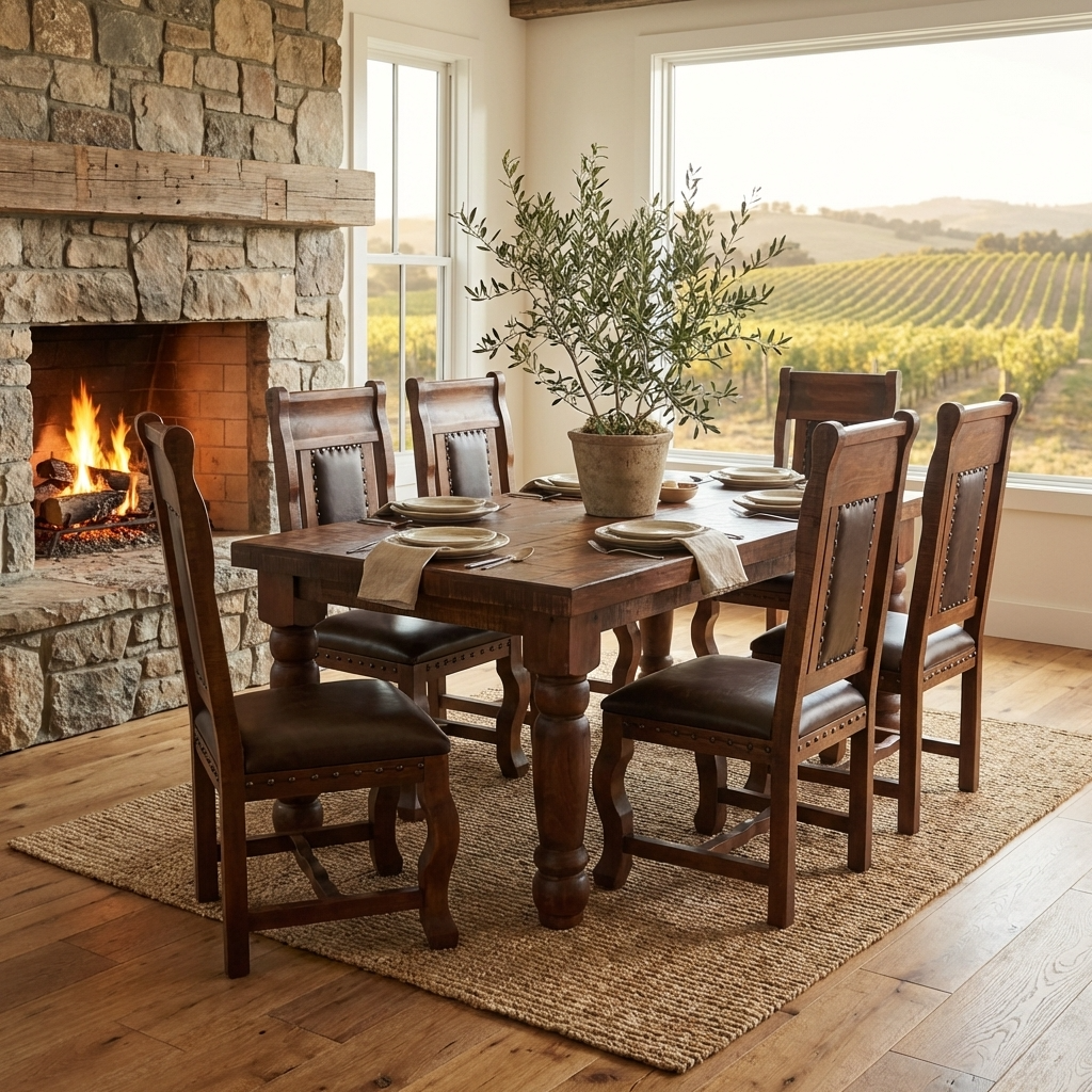 Oasis 6' Rustic Dining Table in Chestnut finish (*Only Table*)