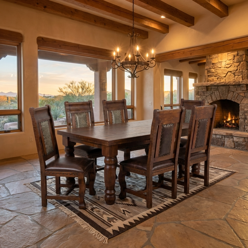 Oasis 6' Rustic Dining Table in Chestnut finish (*Only Table*)