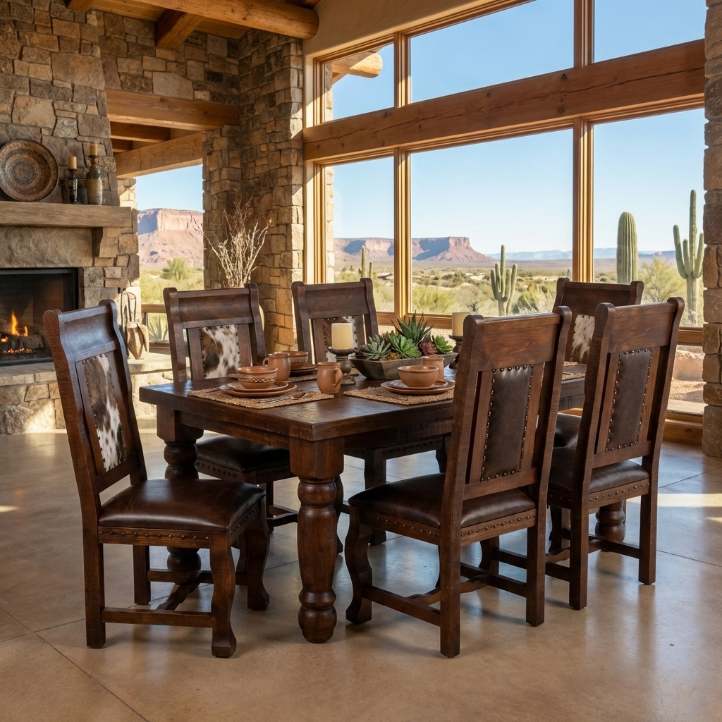 Oasis 6' Rustic Dining Table in Chestnut finish (*Only Table*)