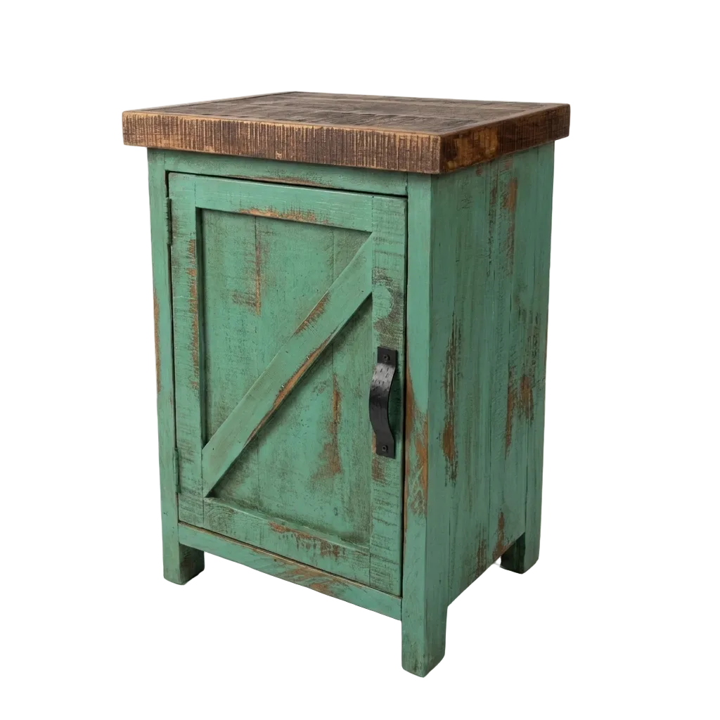Rustic Barn Bedroom Set in Oldie Turquoise 5Pcs