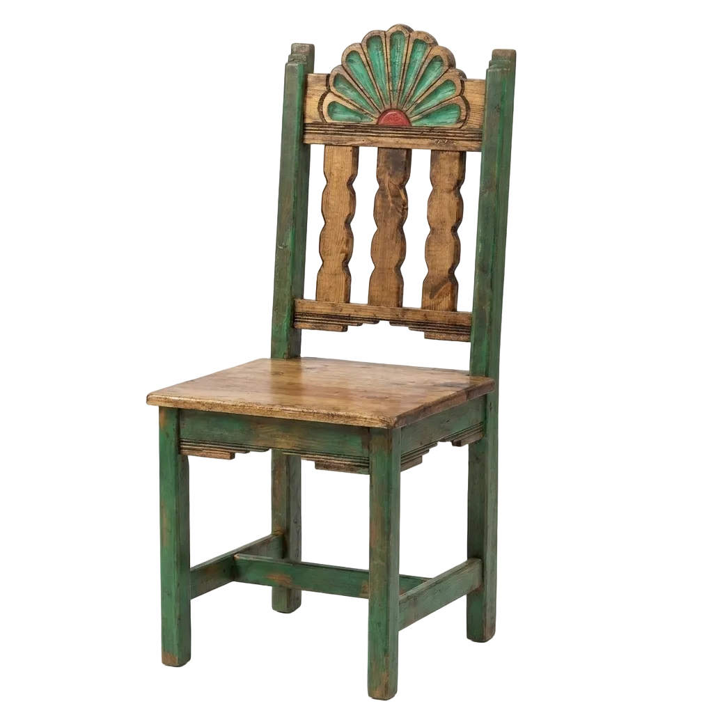 Rosetta 4' Dining Table and 4 Rosetta Chairs in Green