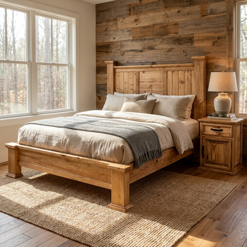 Hacienda Rustic Bed Low footboard | Solid Pine Wood