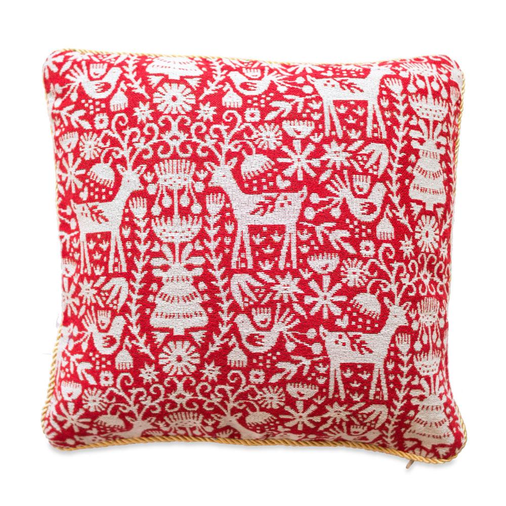 Set of 2 White Deer in the Woods Christmas Throw Cushion Pillow Covers