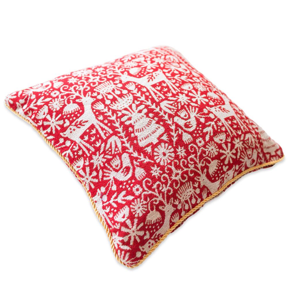 Set of 2 White Deer in the Woods Christmas Throw Cushion Pillow Covers