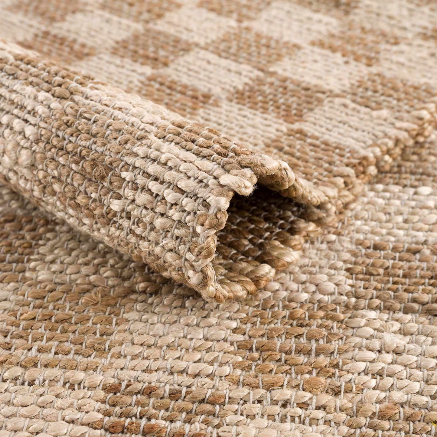Ionut Checkered Jute Area Rug