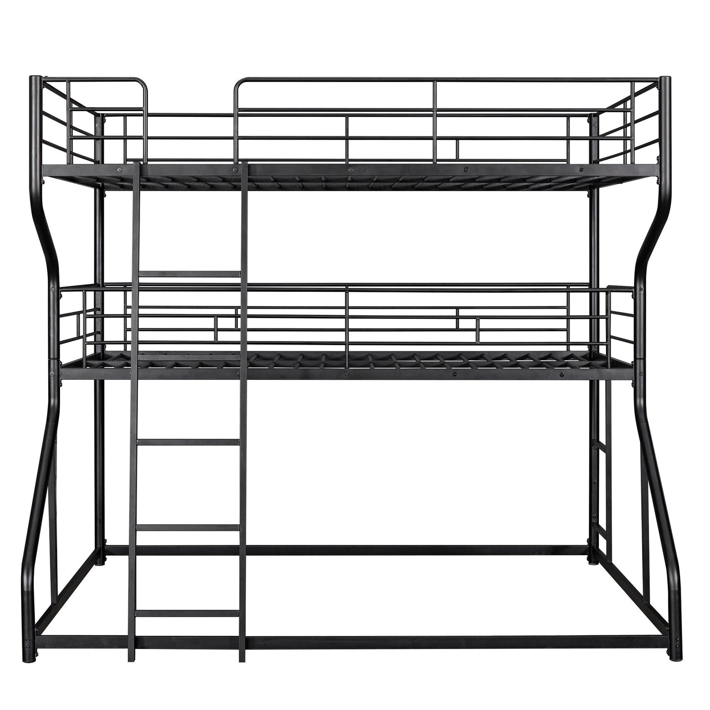 Shared Room Solution Full XL Over Twin XL Over Queen Wood Triple Bunk Bed, White | Just Better Bunk Beds