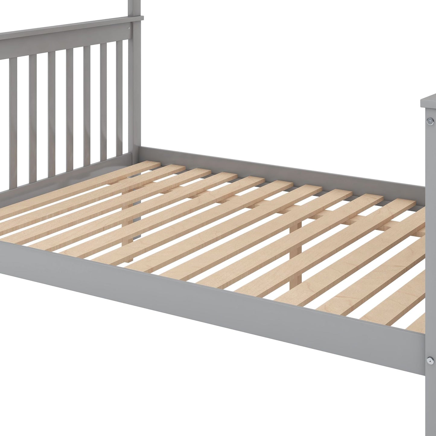 Shared Room Solution Twin Over Full Wood Bunk Bed with Trundle and Staircase, White | Just Better Bunk Beds