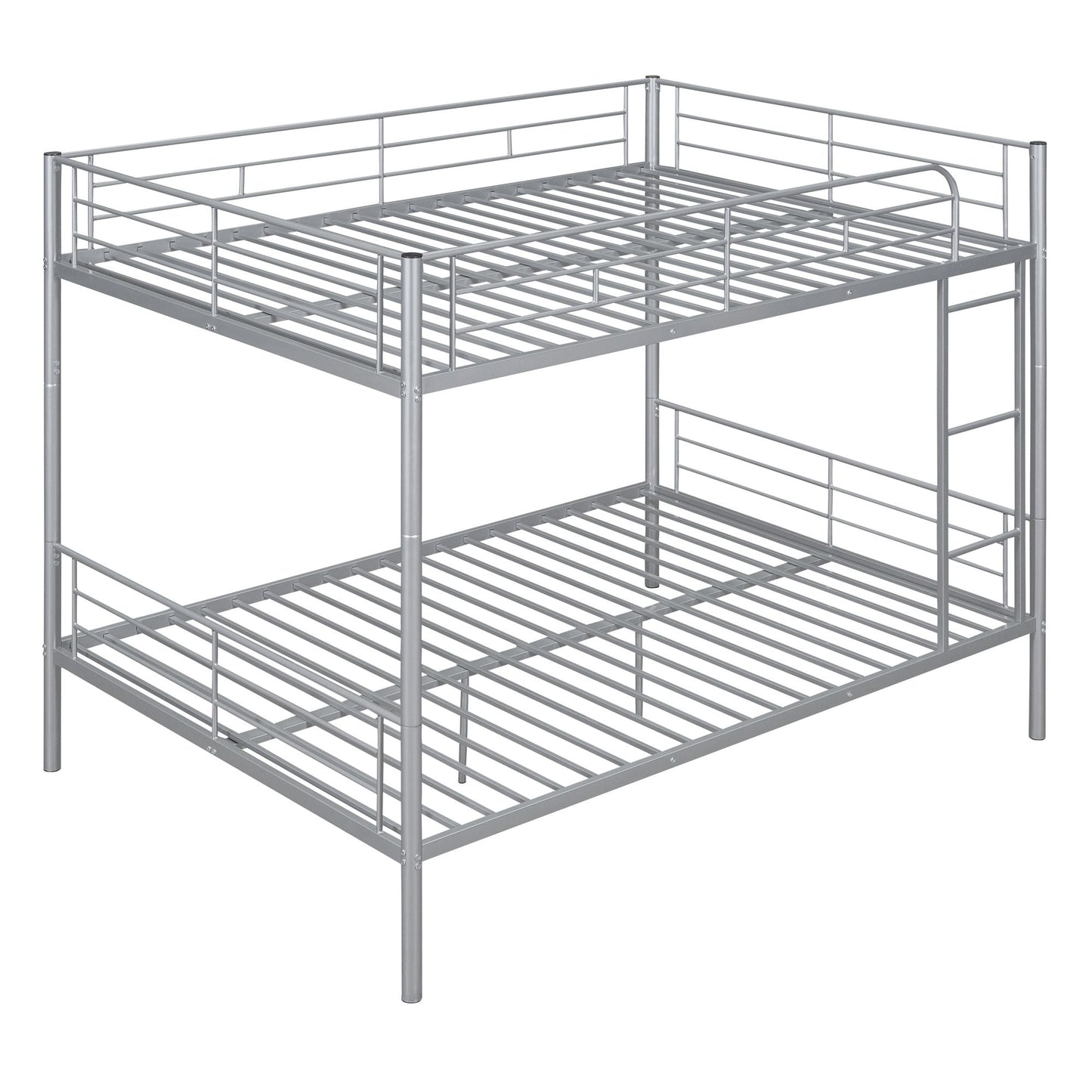Space-Saving Full Over Full Metal Bunk Bed, Available in Black, Silver, and White | Just Better Bunk Beds