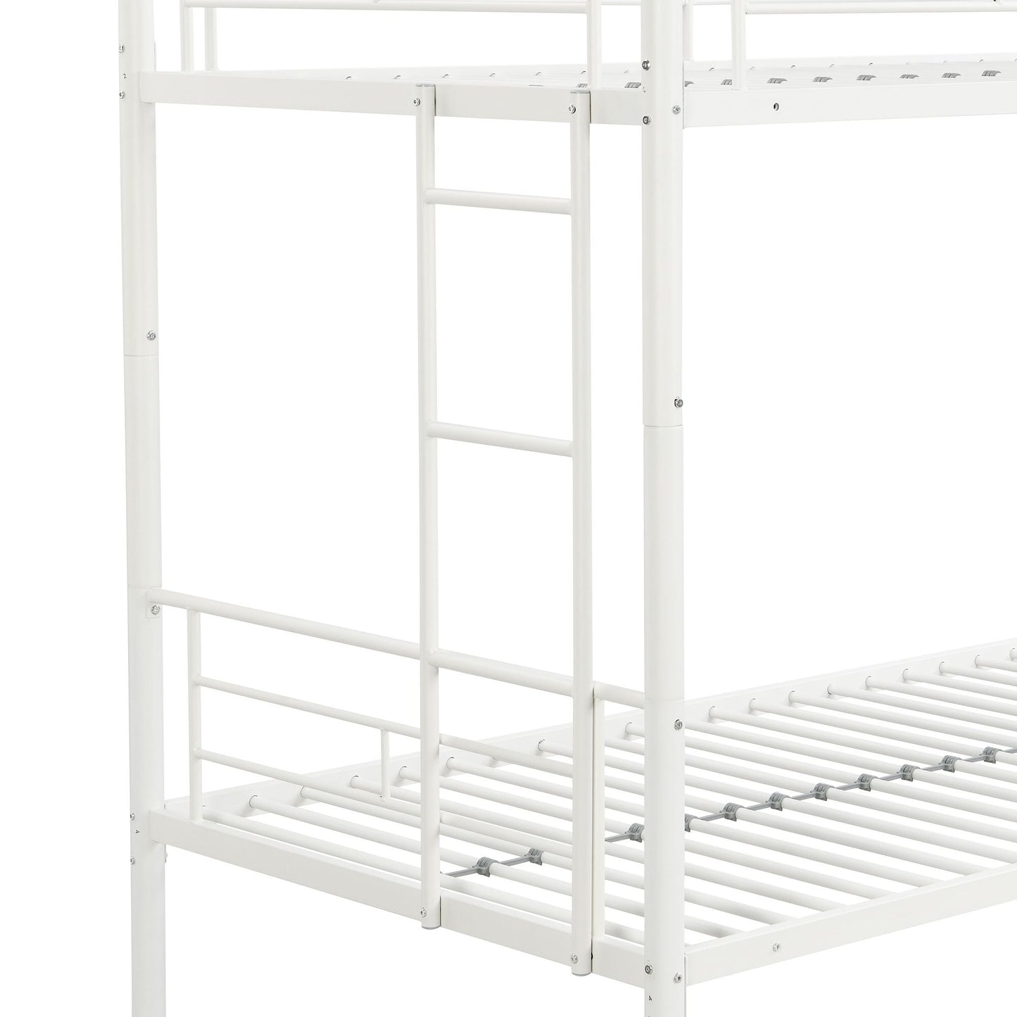 Heavy-Duty Twin Metal Bunk Bed with Trundle and Guard Rail, Multiple Colors | Just Better Bunk Beds