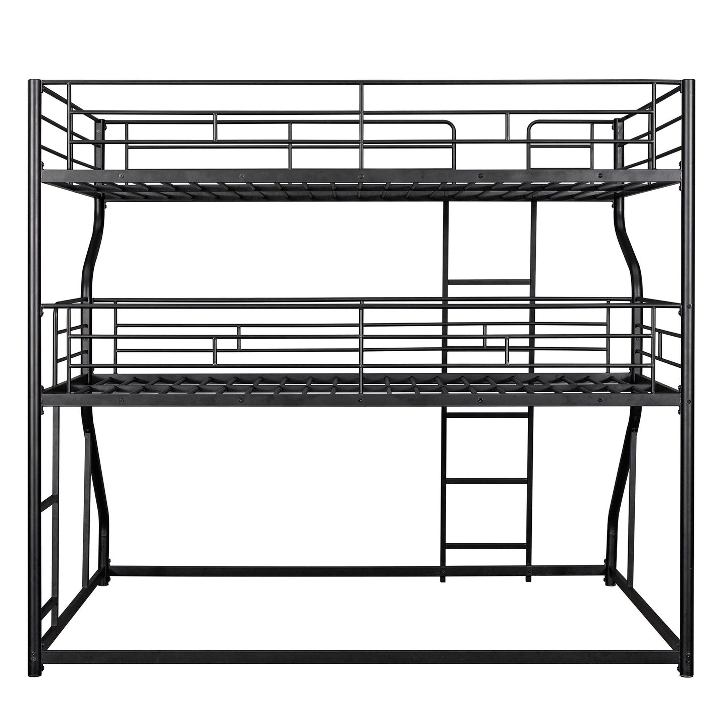 Shared Room Solution Full XL Over Twin XL Over Queen Wood Triple Bunk Bed, White | Just Better Bunk Beds