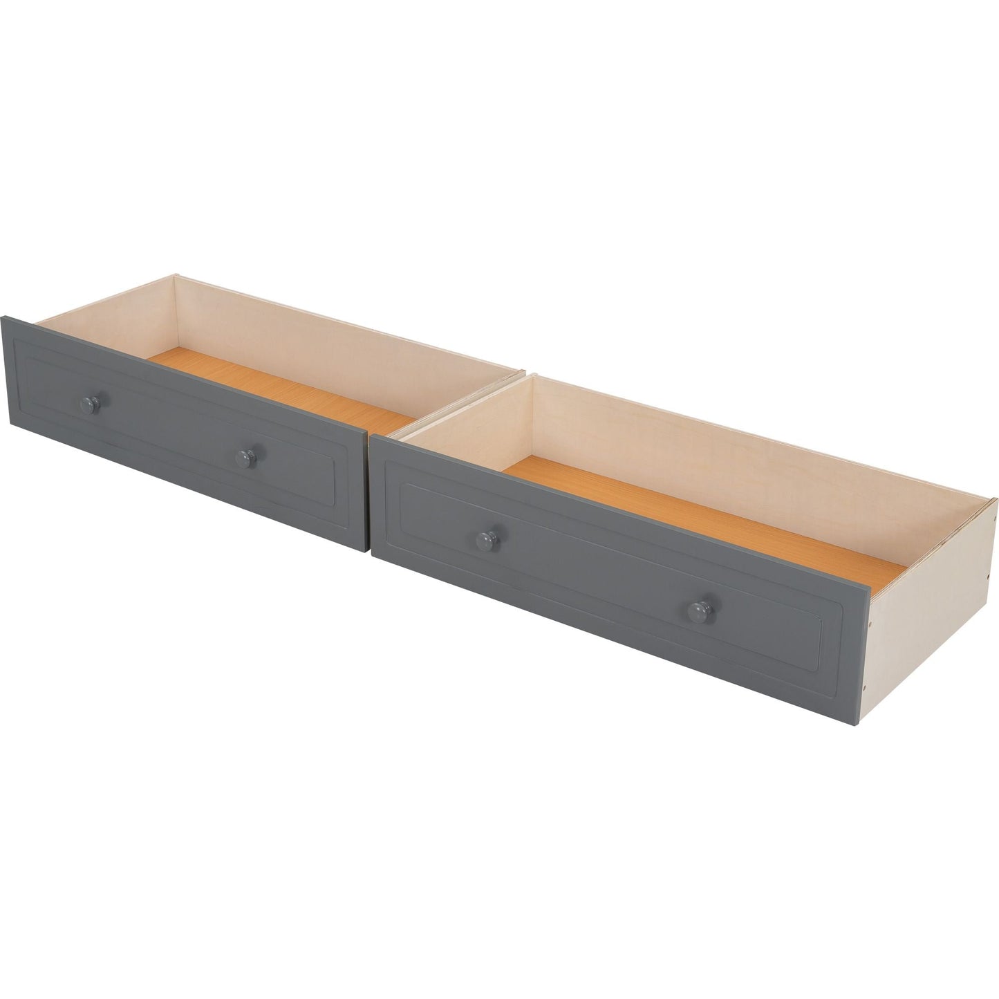 Convertible Full Over Full Wood Bunk Bed with Drawers, Gray | Just Better Bunk Beds