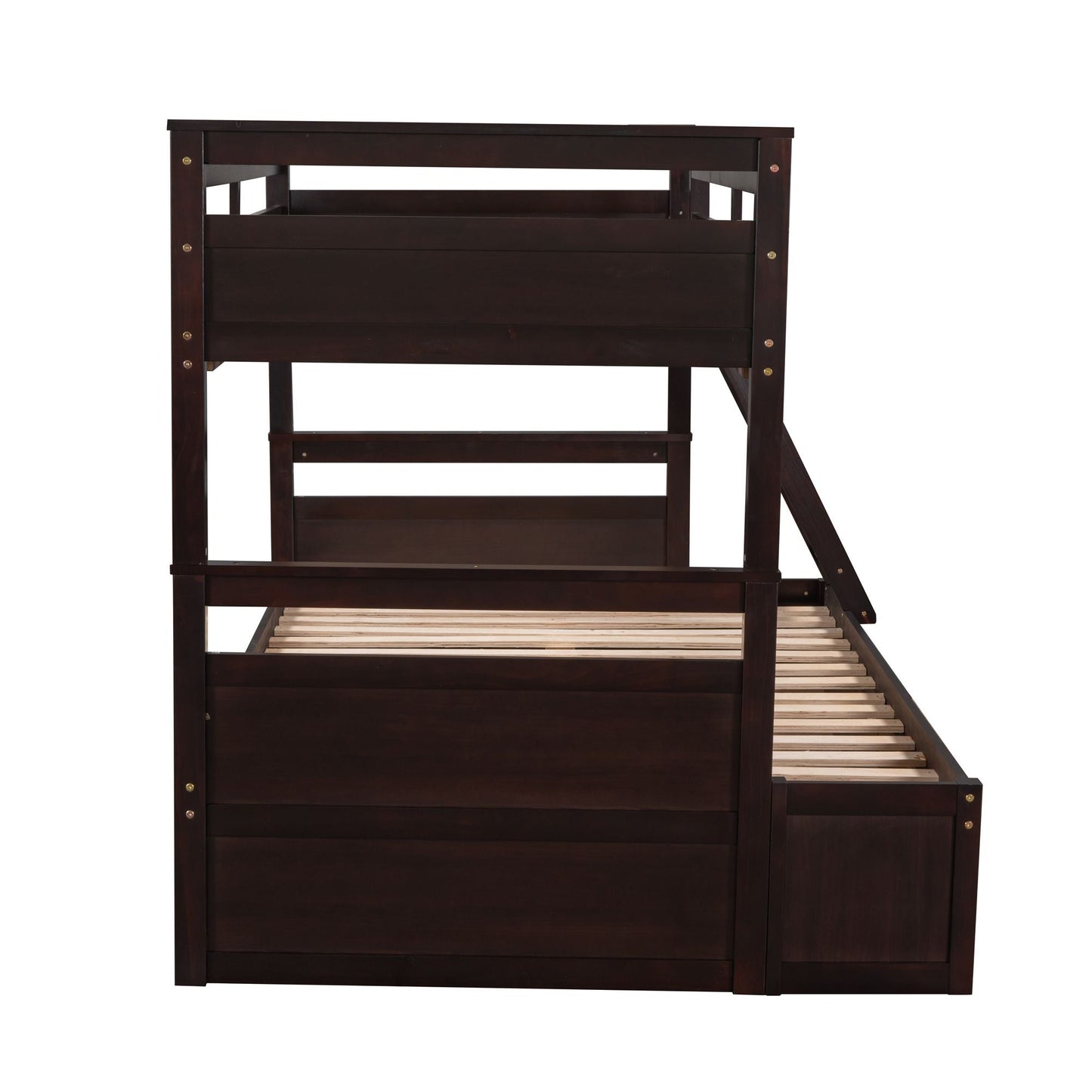 Space-Saving Twin Over Full Wood Bunk Bed with Storage, White | Just Better Bunk Beds