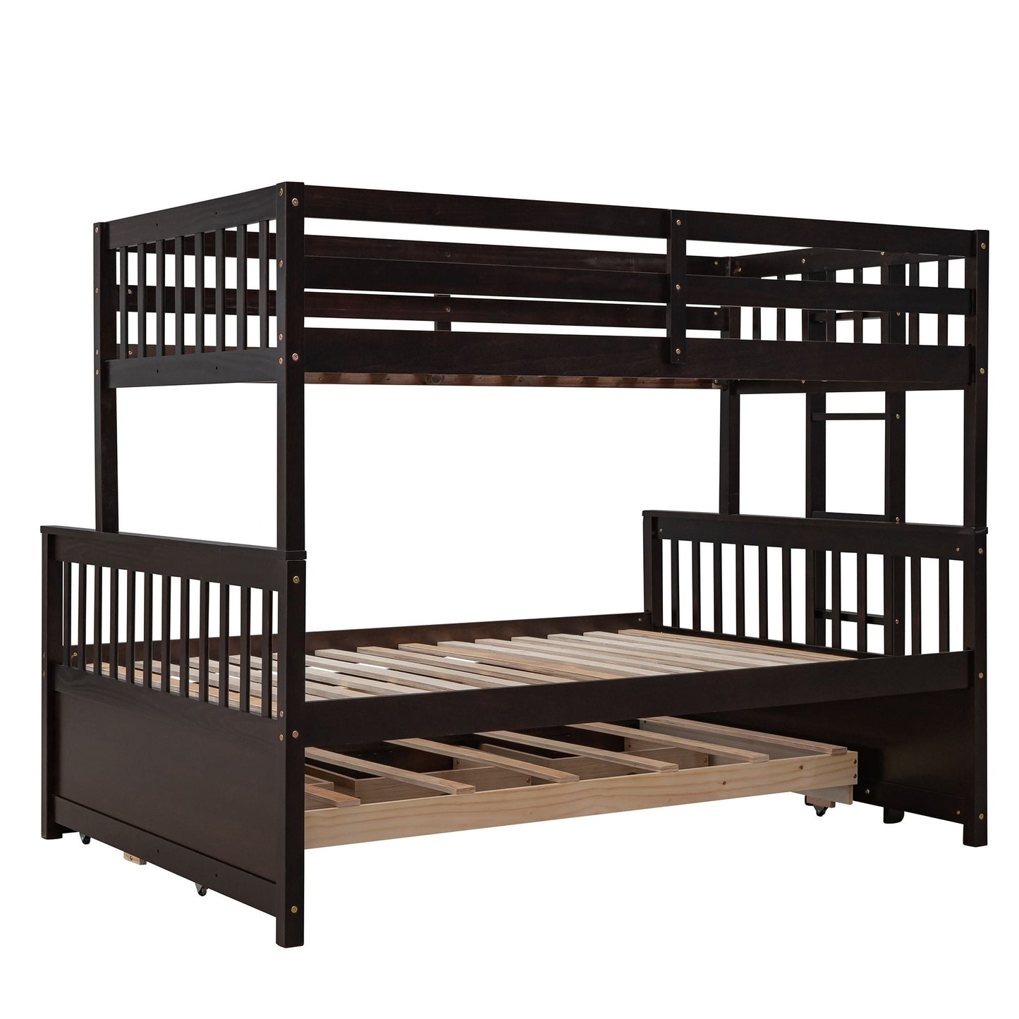 Versatile Twin Over Full Wood Bunk Bed, White with Trundle and Drawers | Just Better Bunk Beds
