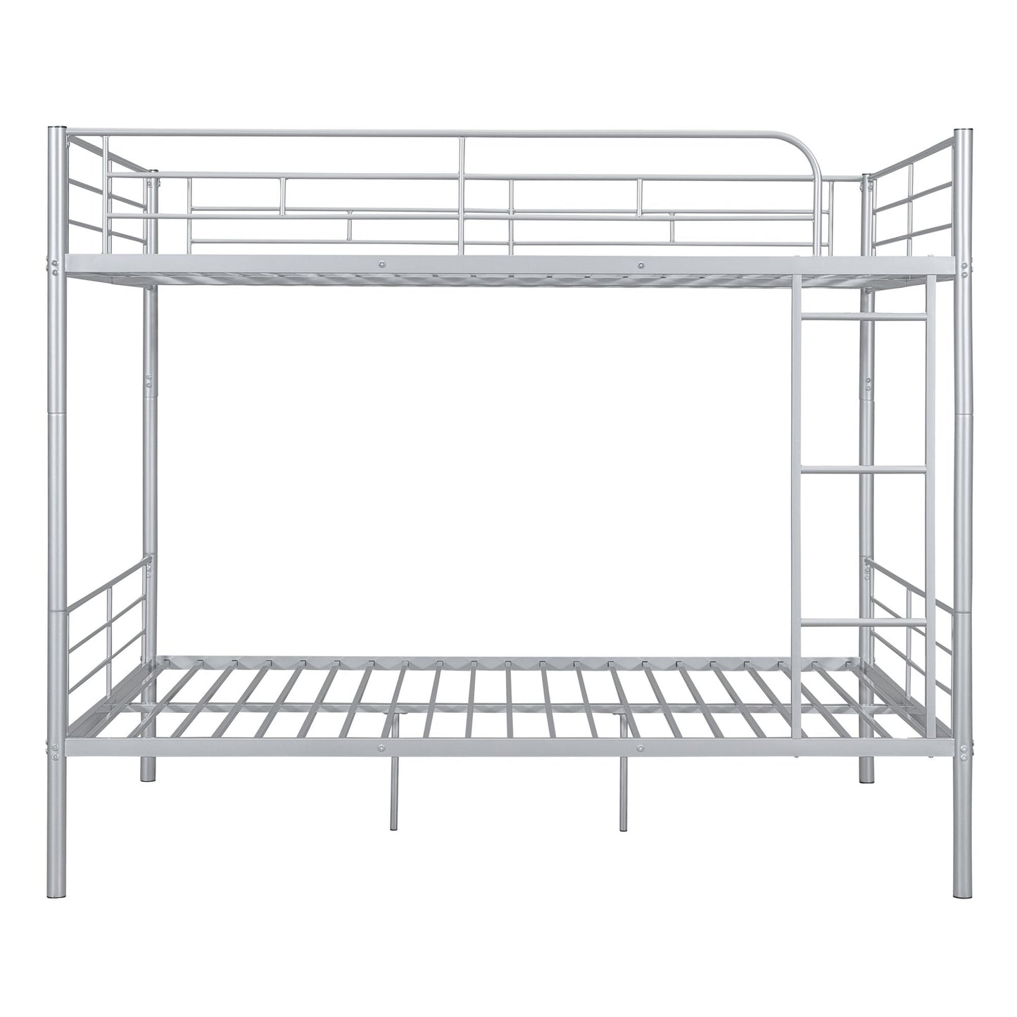 Space-Saving Full Over Full Metal Bunk Bed, Available in Black, Silver, and White | Just Better Bunk Beds