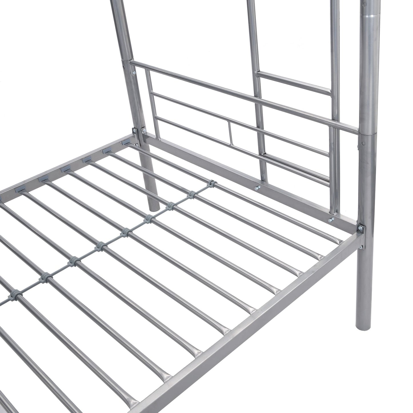 Heavy-Duty Twin Metal Bunk Bed with Trundle and Guard Rail, Multiple Colors | Just Better Bunk Beds