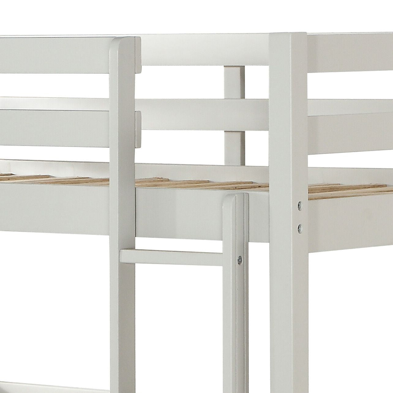 Heavy-Duty Twin Wood Triple Bunk Bed with Safety Guardrails, Space-Saving Design, Easy Assembly, Gray | Just Better Bunk Beds