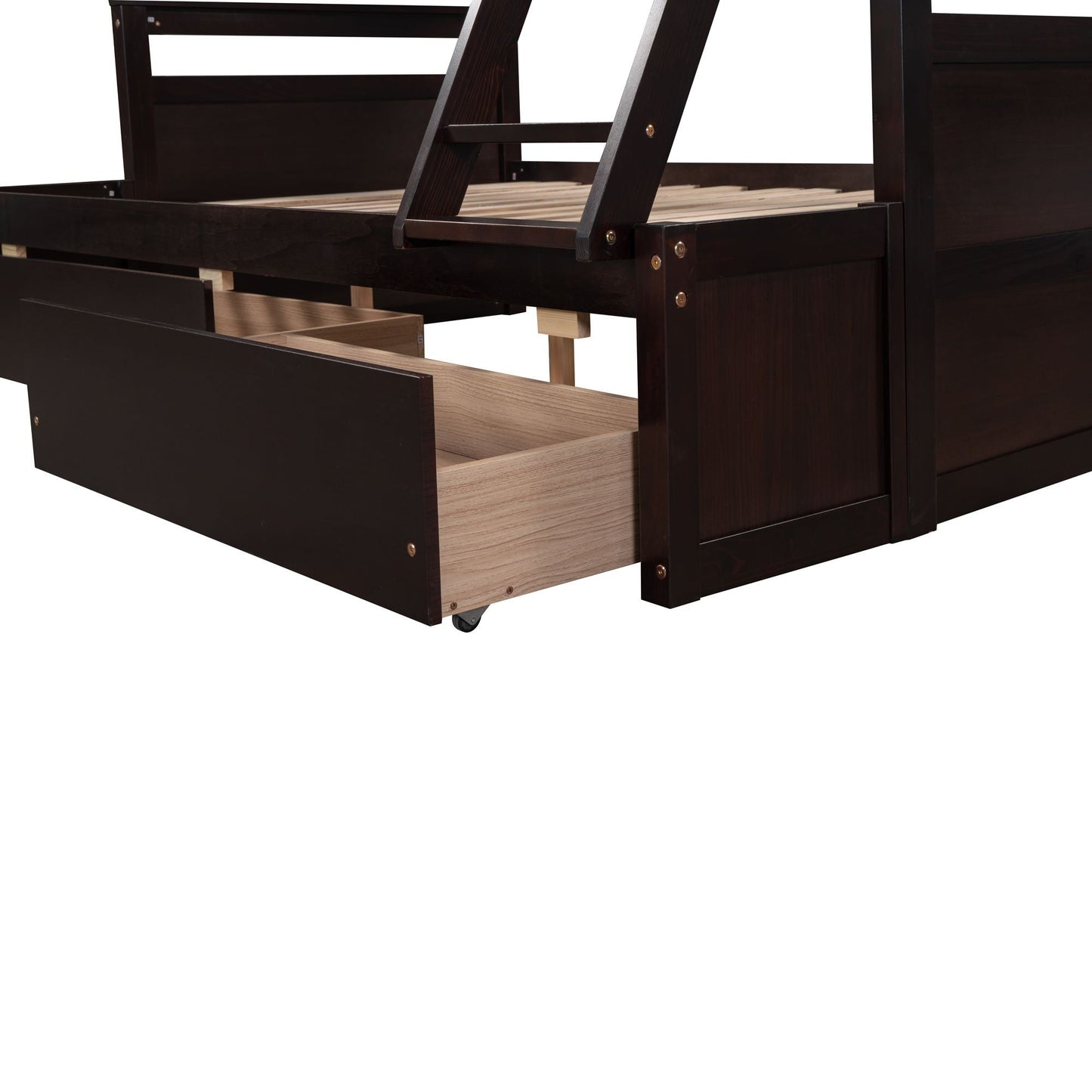 Space-Saving Twin Over Full Wood Bunk Bed with Storage, White | Just Better Bunk Beds