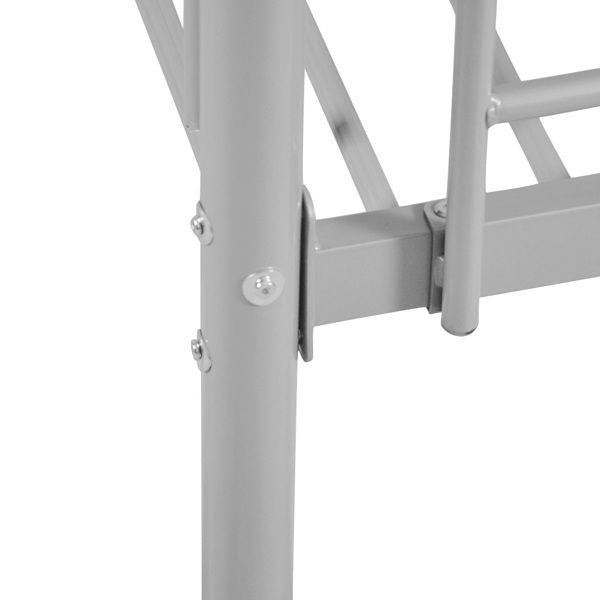 Iron Bed Bunk Bed with Ladder for Kids Twin Size Gray