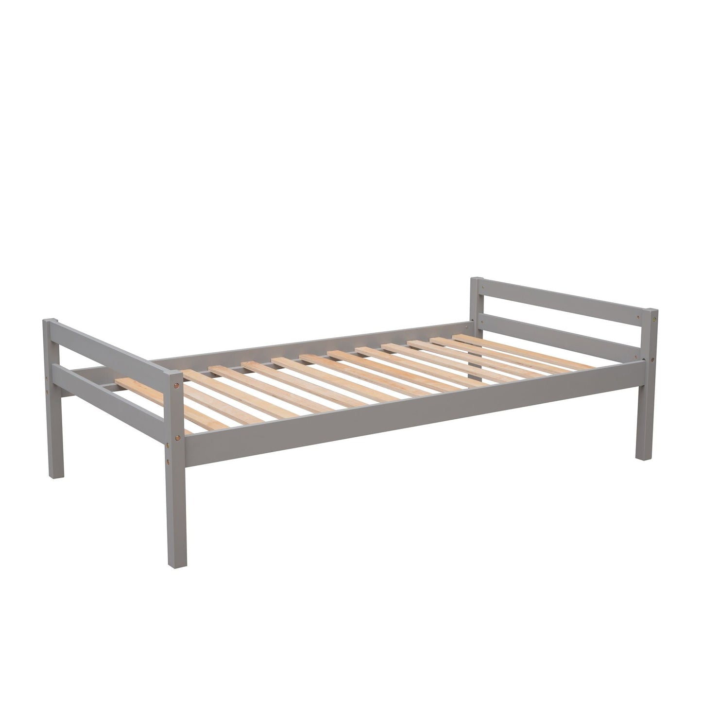 Space-Saving Twin Wood Loft Bed with Stand-Alone Bed, Storage Staircase, Desk, Shelves and Drawers, White | Just Better Bunk Beds