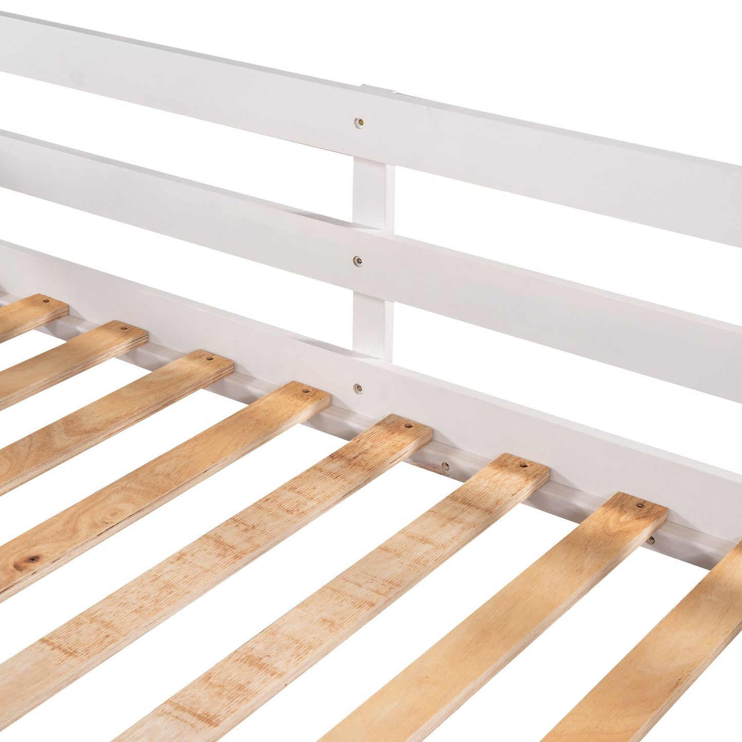 Full and Twin Size L-Shaped Bunk Bed with Slide and Short Ladde