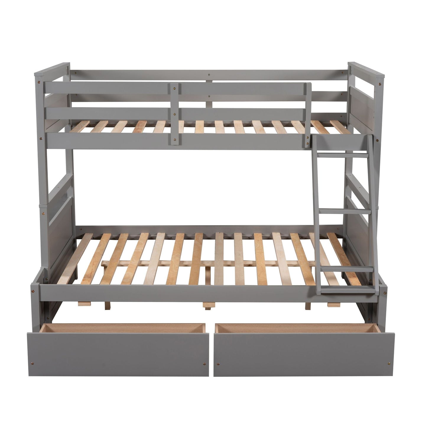 Space-Saving Twin Over Full Wood Bunk Bed with Storage, White | Just Better Bunk Beds
