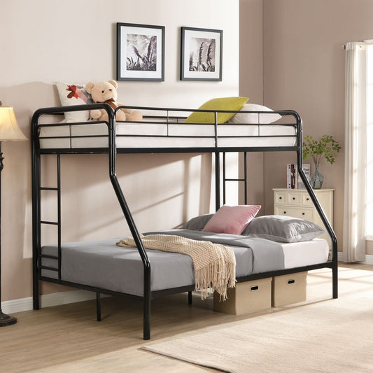 Twin Over FULL Metal Bunk Bed ,  No Box Spring Needed,  Large Under Bed Storage,  Easy Assemble