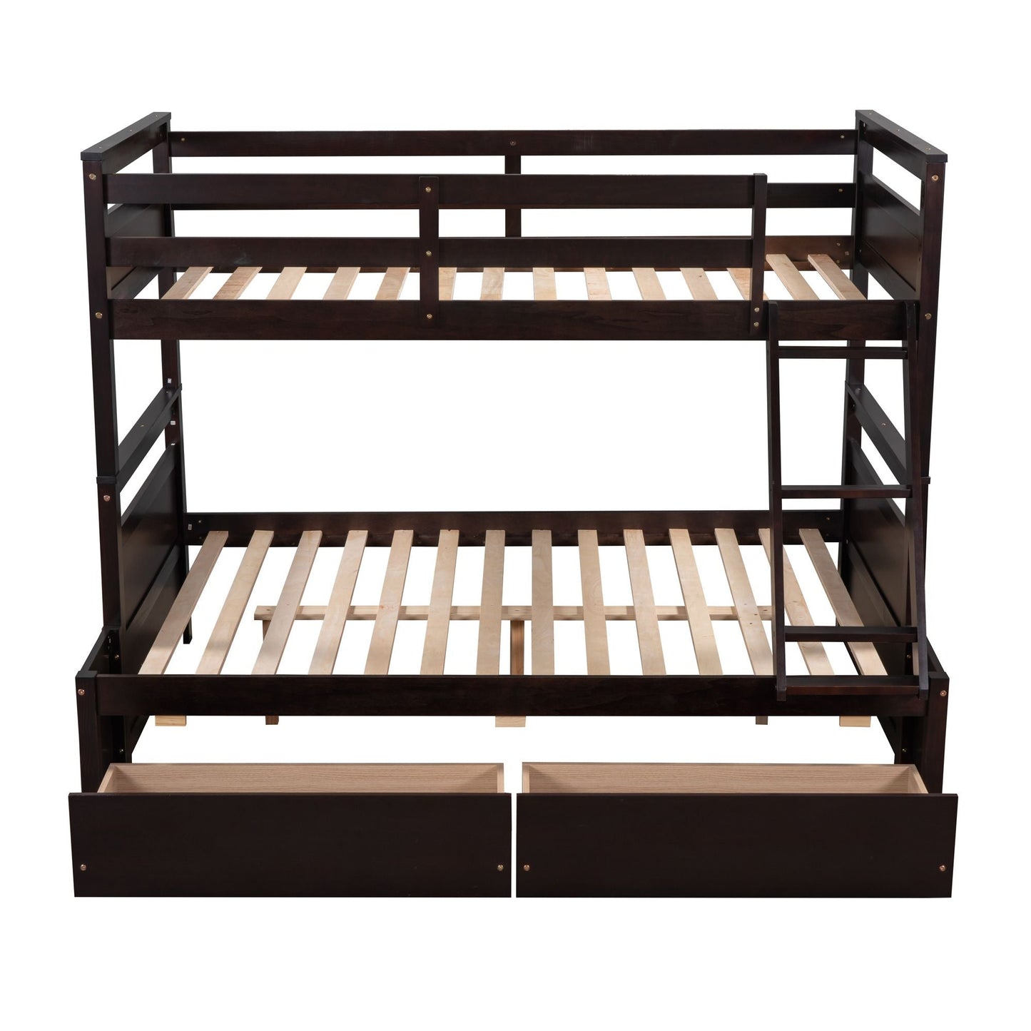 Space-Saving Twin Over Full Wood Bunk Bed with Storage, White | Just Better Bunk Beds