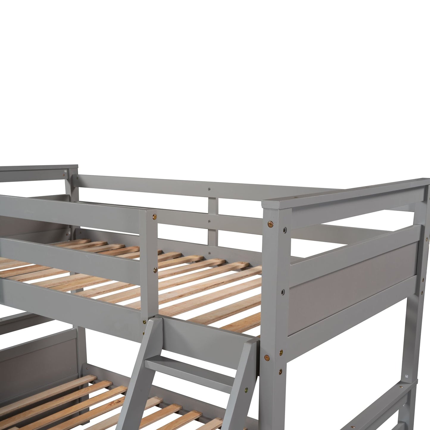 Space-Saving Twin Over Full Wood Bunk Bed with Storage, White | Just Better Bunk Beds