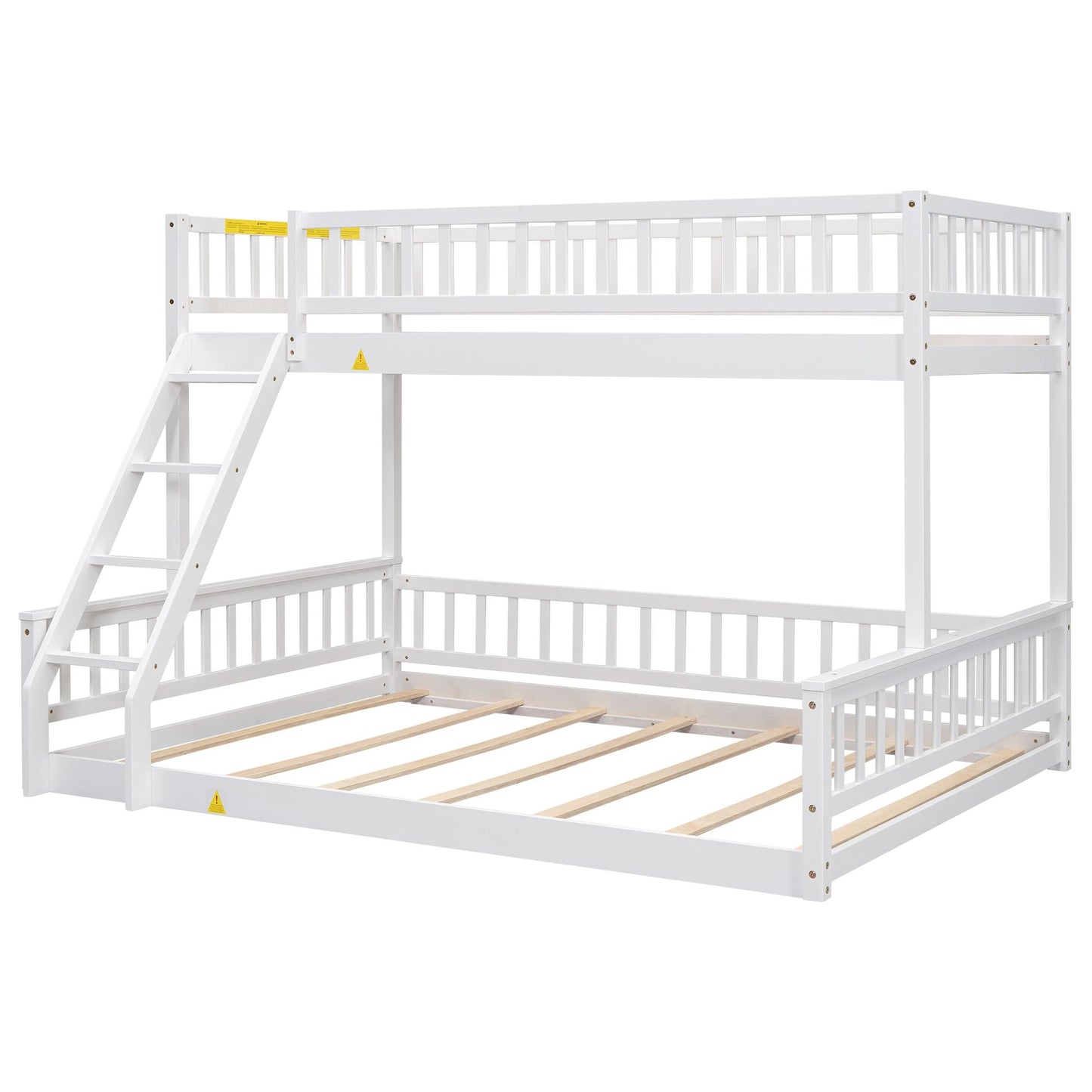 Shared Room Solution Twin XL Over Queen Wood Bunk Bed, White | Just Better Bunk Beds