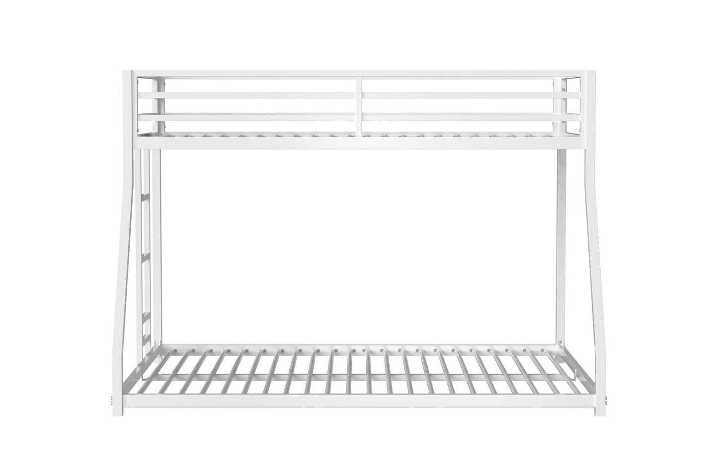 Heavy-Duty Twin Over Full Metal Bunk Bed with Stable Ladder, Low Profile, White | Just Better Bunk Beds