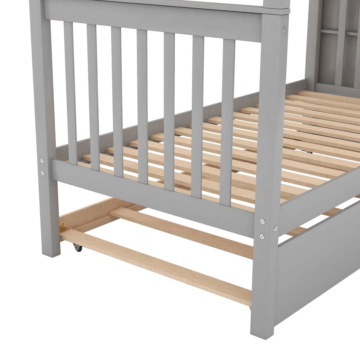 Twin over Twin Bunk Bed with Trundle and Storage