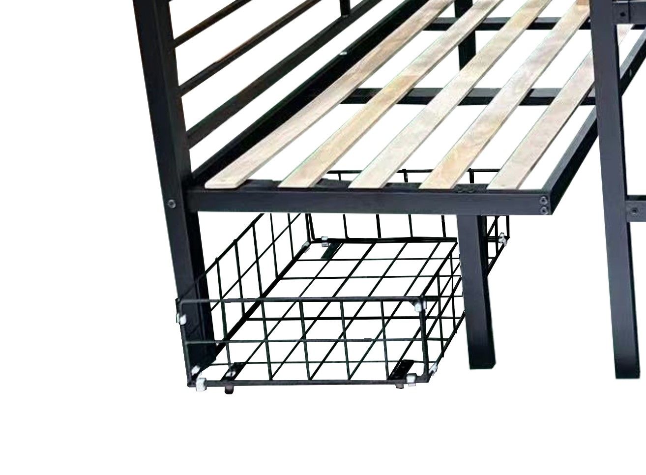 Transformable Full Over Full Wood Loft Bed with Table Set, Black | Just Better Bunk Beds
