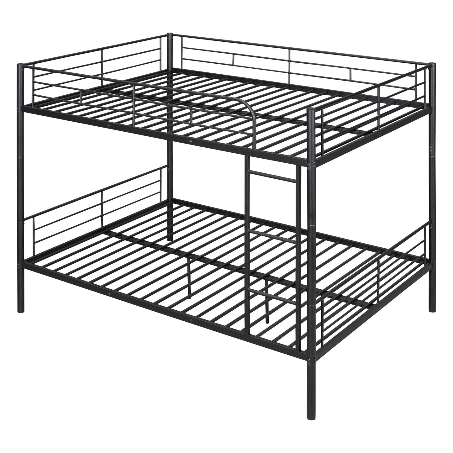 Space-Saving Full Over Full Metal Bunk Bed, Available in Black, Silver, and White | Just Better Bunk Beds