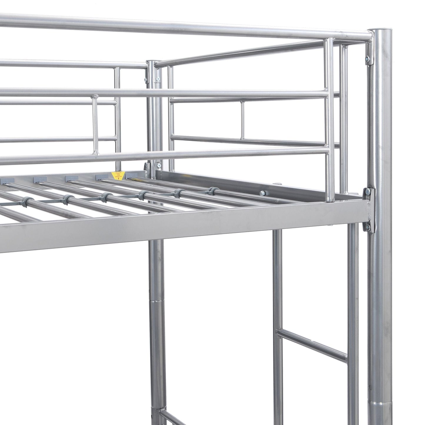 Heavy-Duty Twin Metal Bunk Bed with Trundle and Guard Rail, Multiple Colors | Just Better Bunk Beds