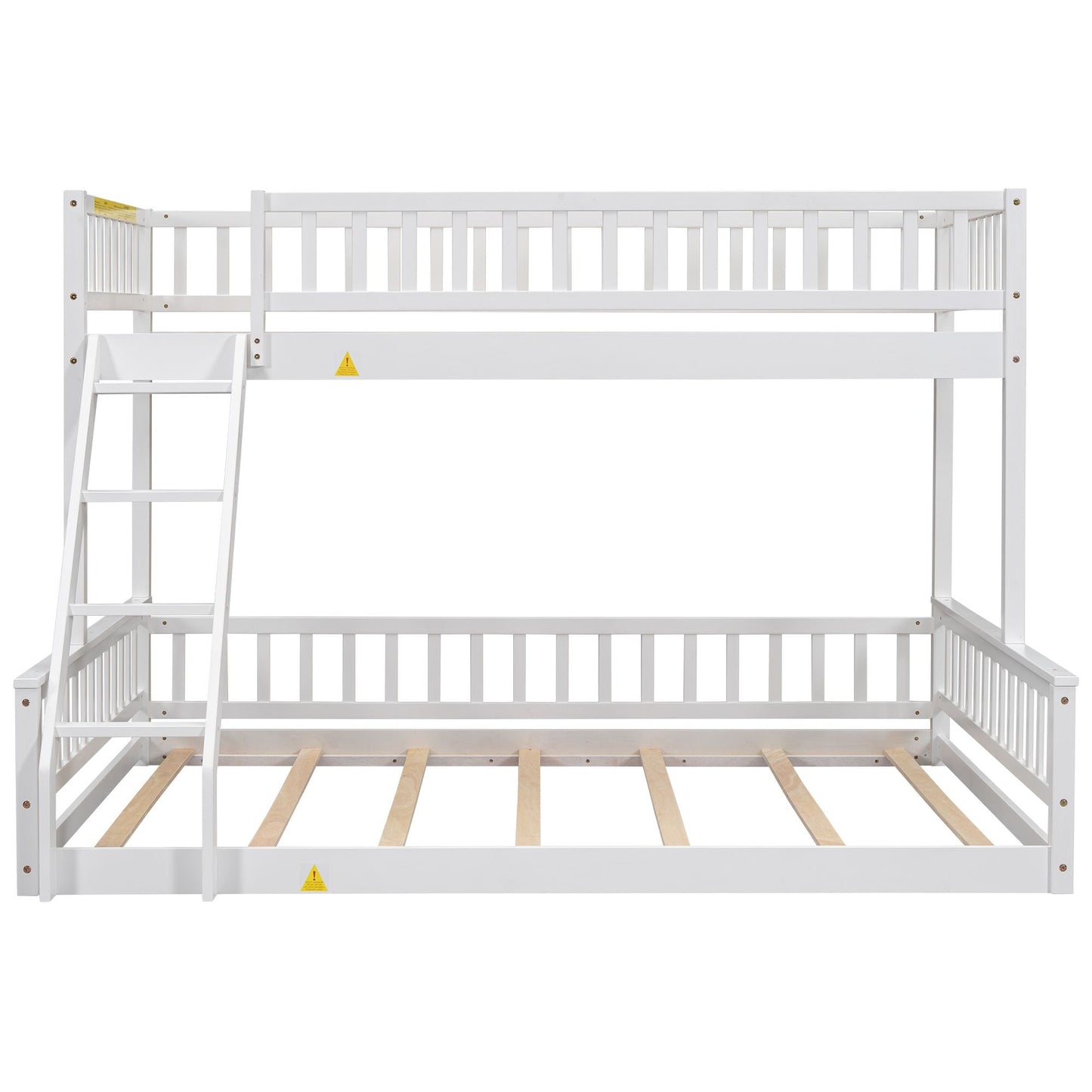 Shared Room Solution Twin XL Over Queen Wood Bunk Bed, White | Just Better Bunk Beds