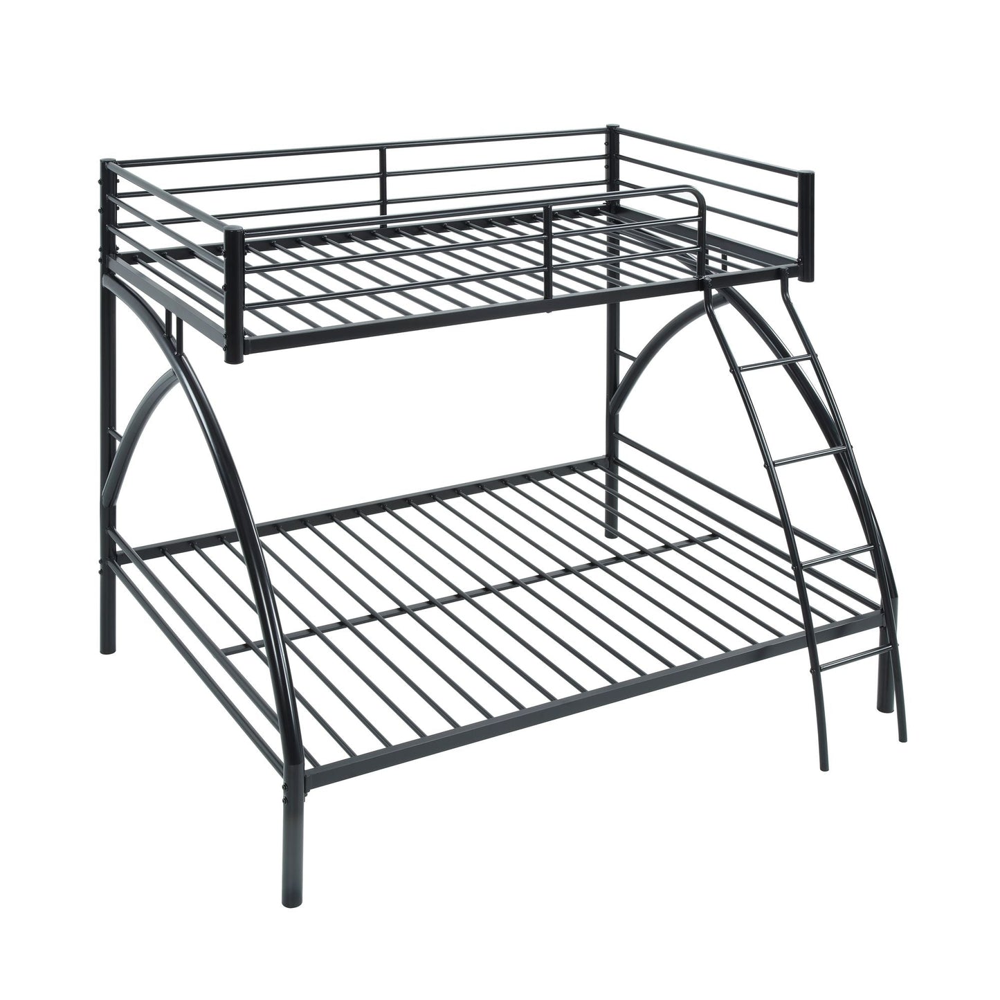 Black Metal Frame Twin/Full Bunk Bed,  Youth Bed,  Youth Bedroom Furniture,  Easy Assembly