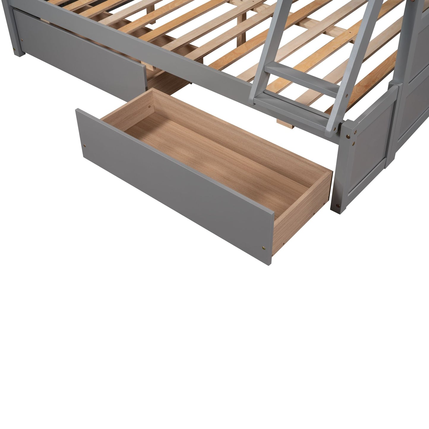 Space-Saving Twin Over Full Wood Bunk Bed with Storage, White | Just Better Bunk Beds