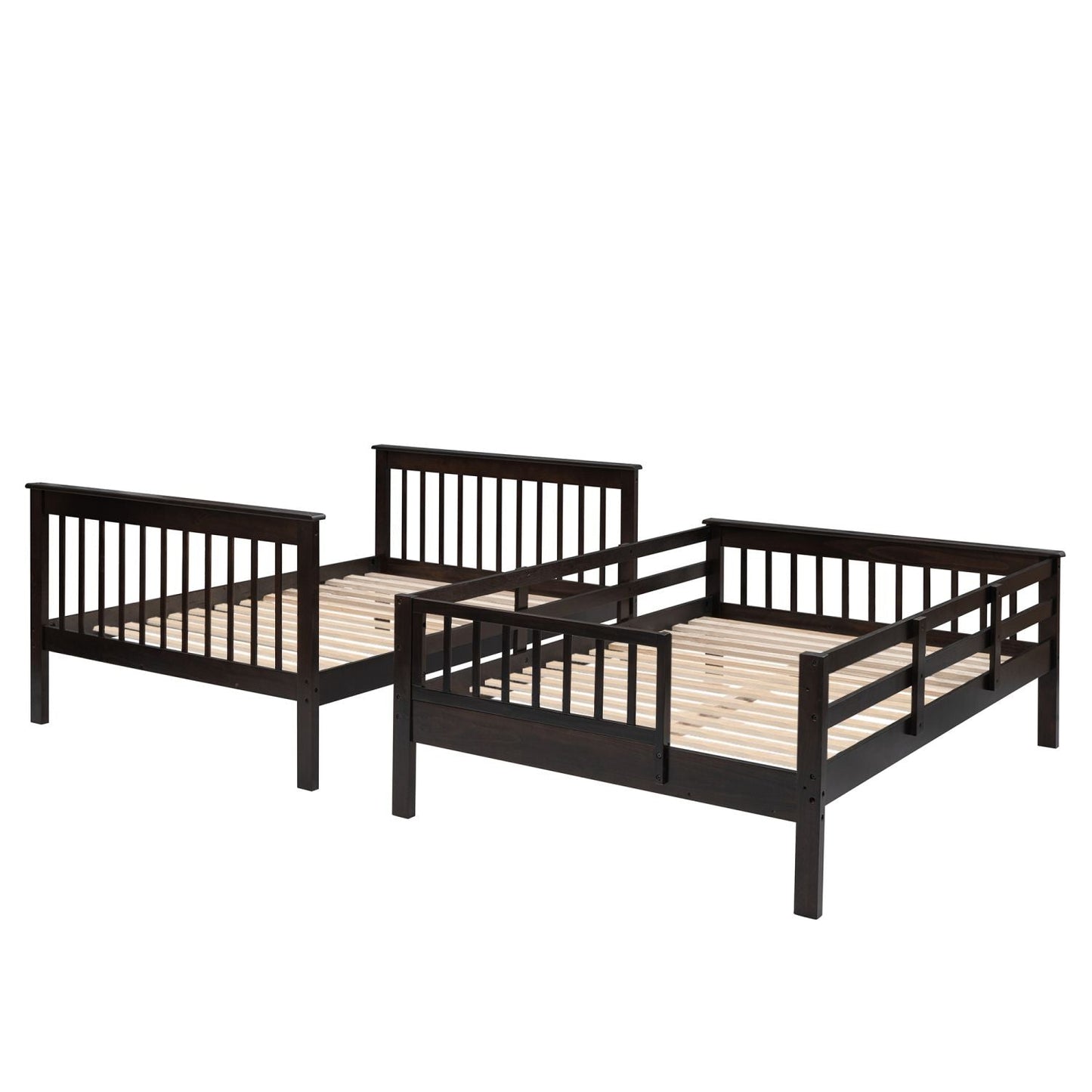 Stairway Full-Over-Full Bunk Bed with Storage and Guard Rail for Bedroom,  Dorm,  Espresso