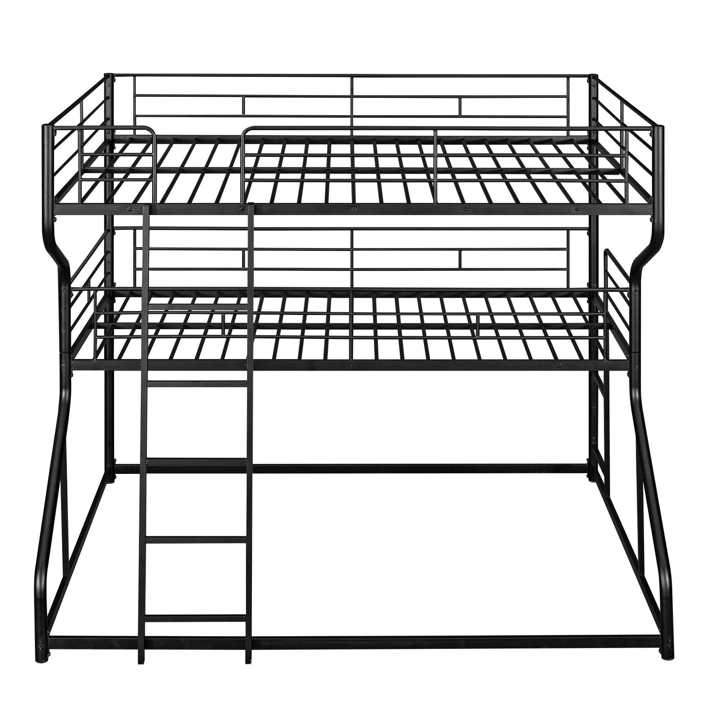 Shared Room Solution Full XL Over Twin XL Over Queen Wood Triple Bunk Bed, White | Just Better Bunk Beds