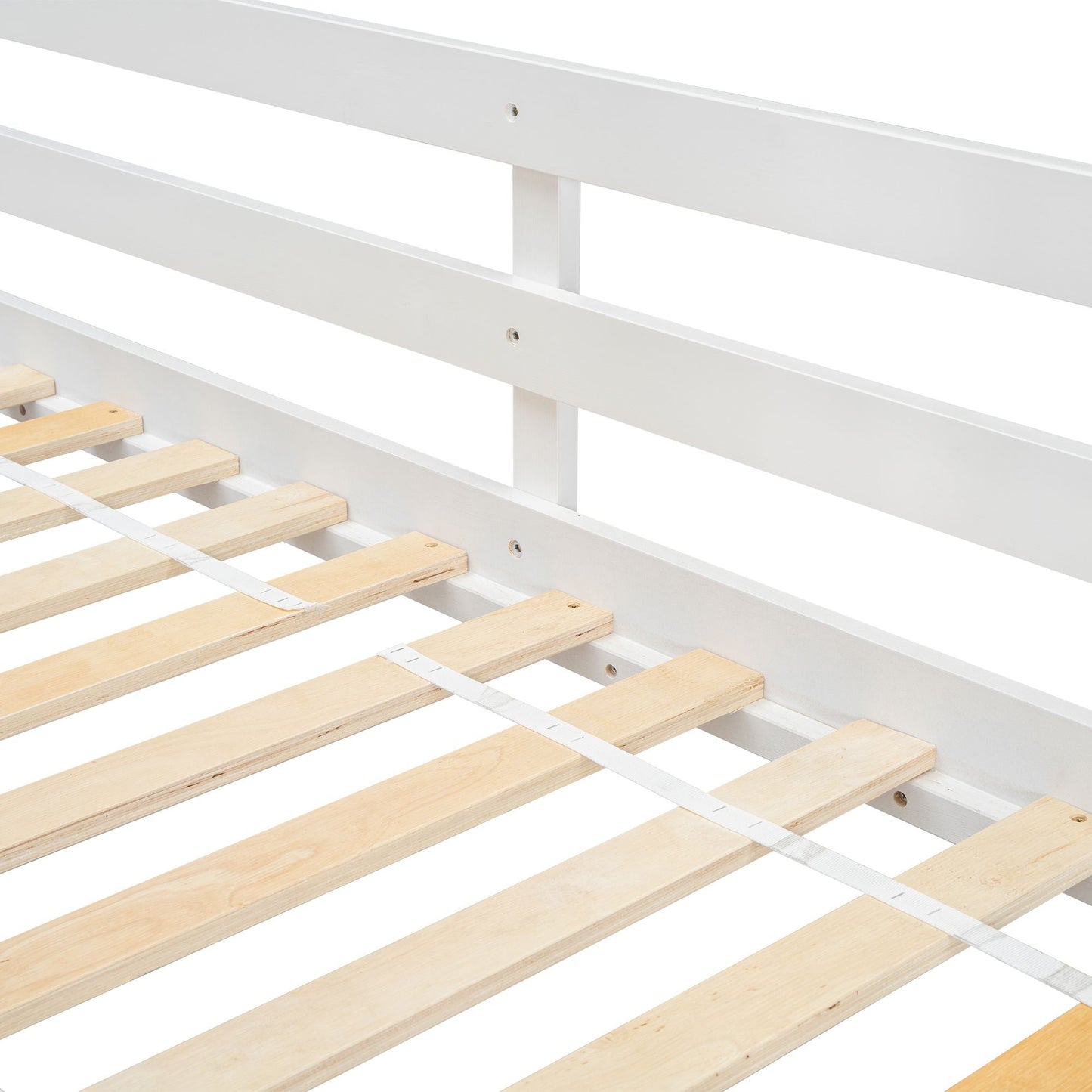 House-Style Twin Over Twin Wood Bunk Bed with Roof, Window, Door, and Ladder, Multiple Colors | Just Better Bunk Beds