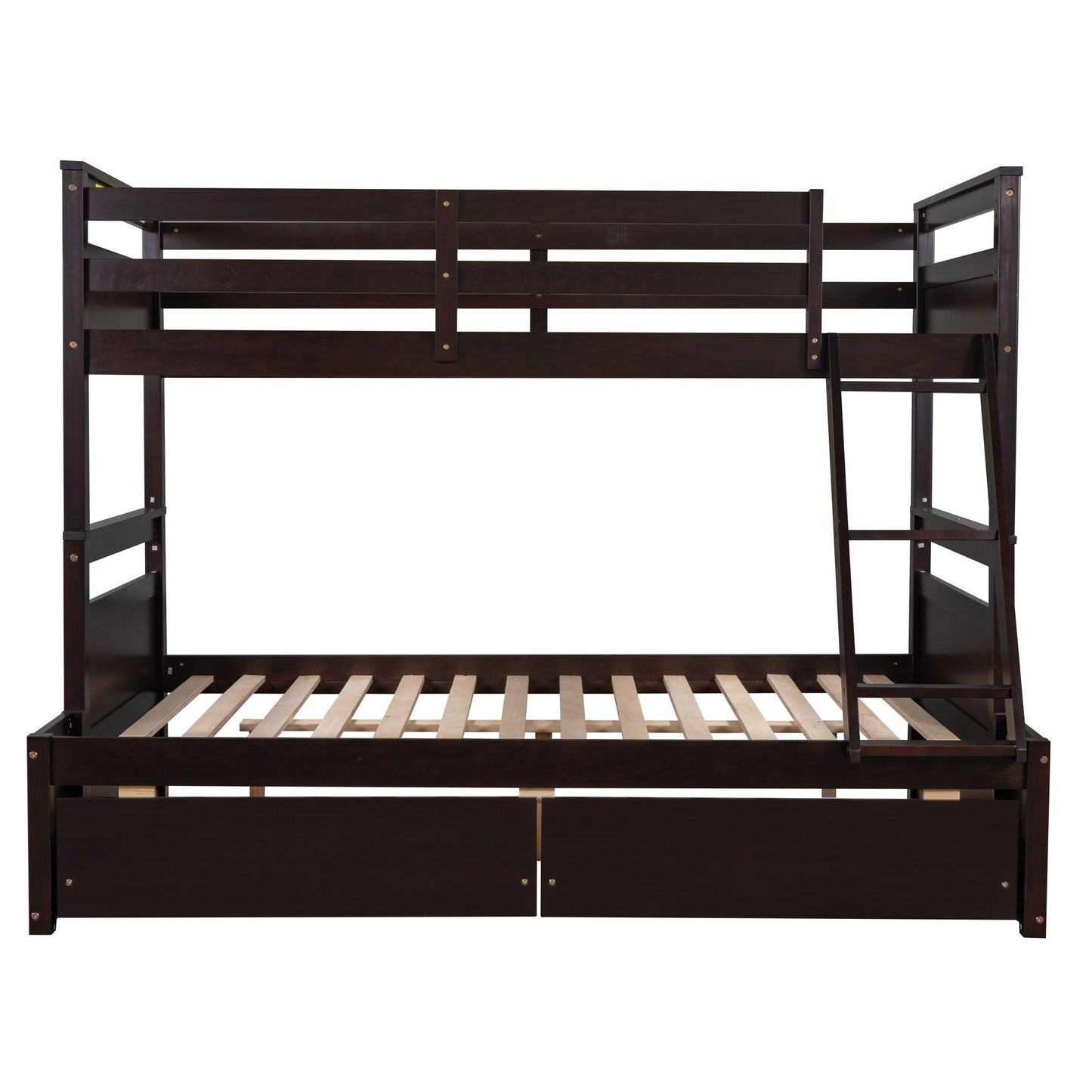 Space-Saving Twin Over Full Wood Bunk Bed with Storage, White | Just Better Bunk Beds