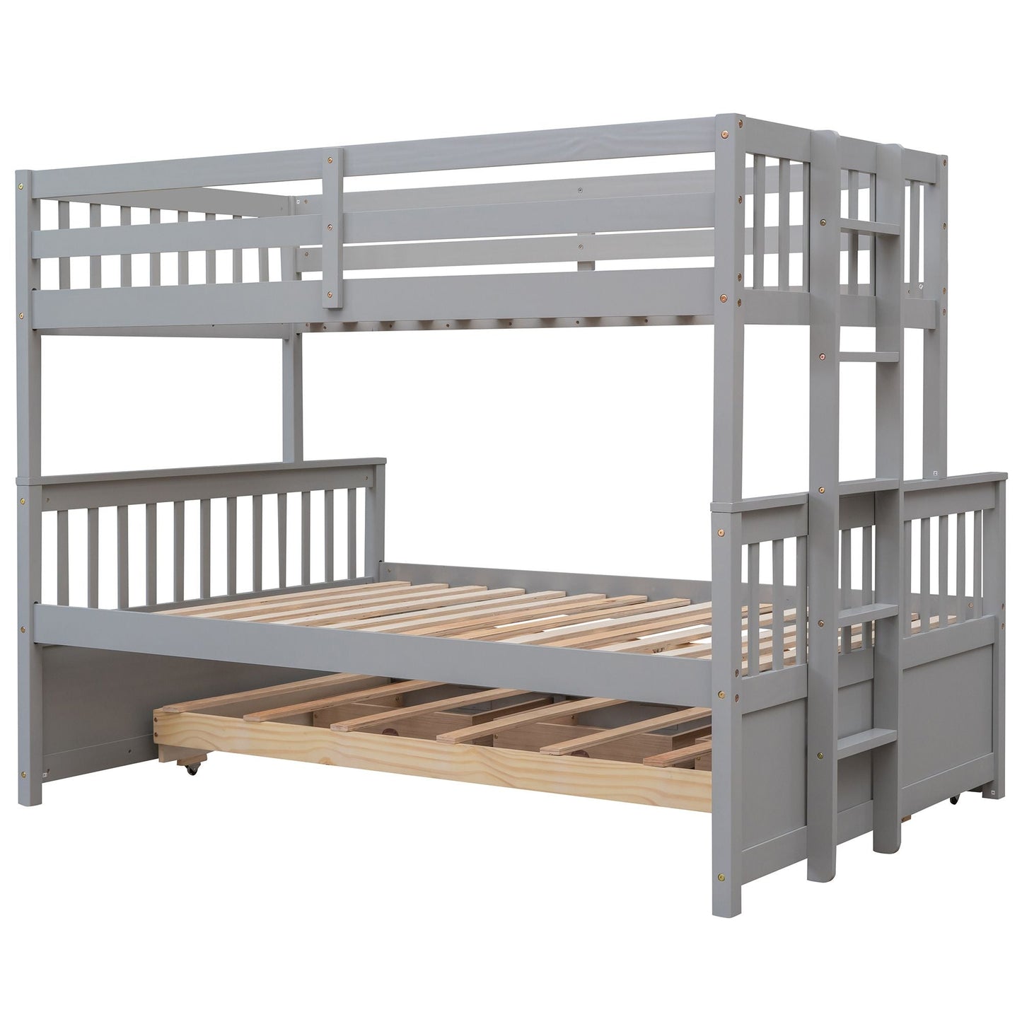 Versatile Twin Over Full Wood Bunk Bed, White with Trundle and Drawers | Just Better Bunk Beds